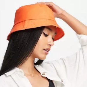 ZARA Womens Orange Bucket Hat, S